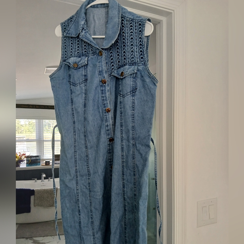 L/XL Blue Denim material dress- tagless